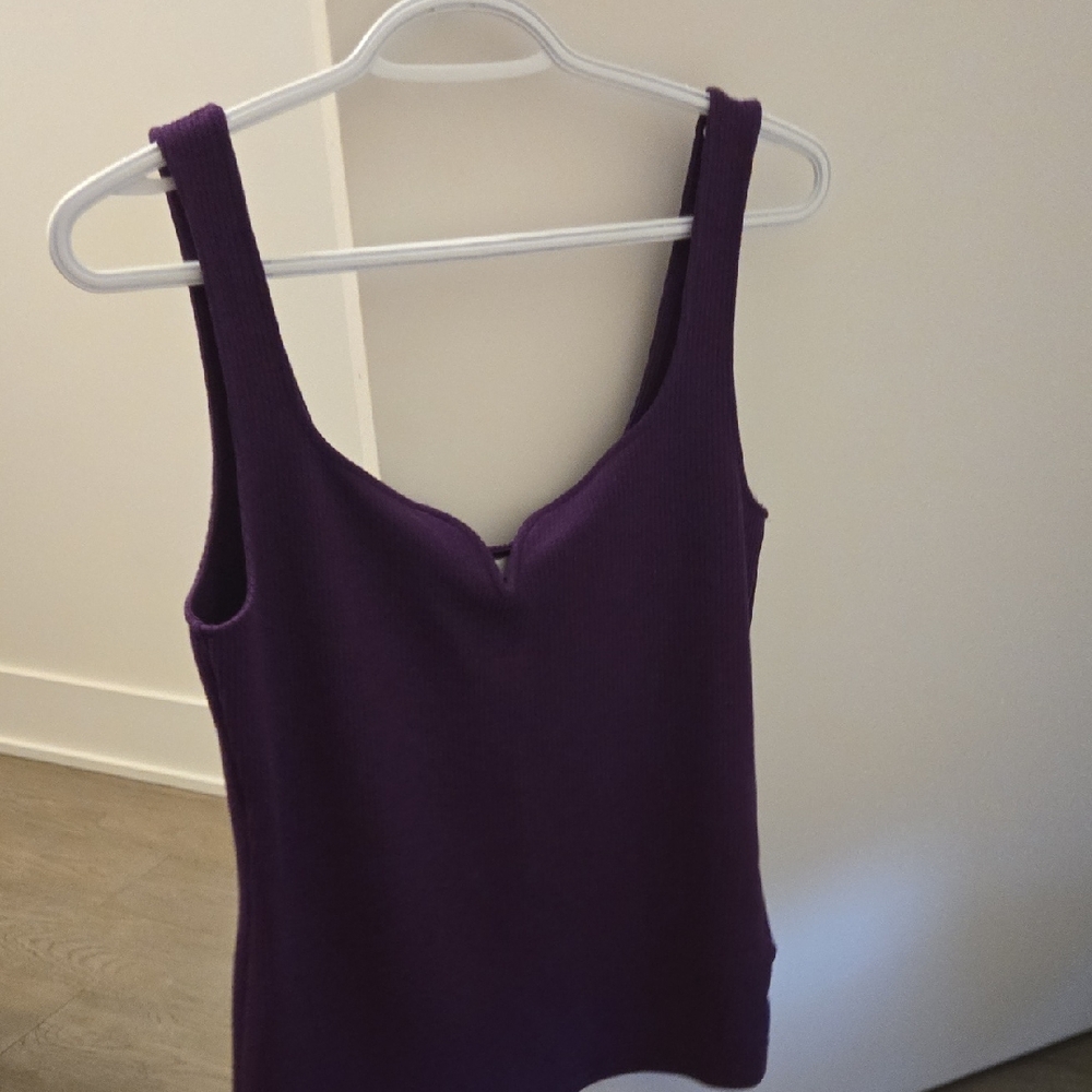 H&M Purple Fitted Sleeveless Tank Top